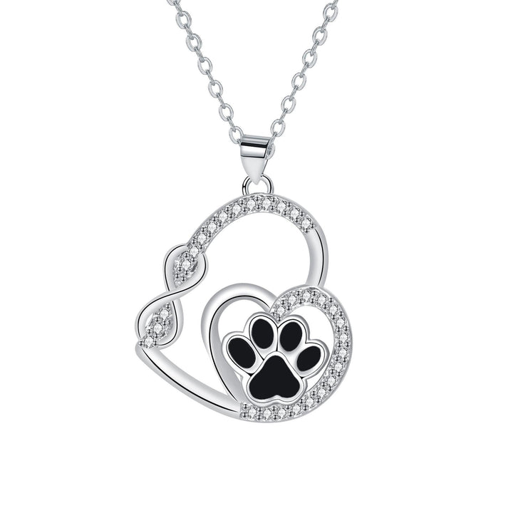 Pendentif Collier Infini Double Amour Empreinte de Pattes