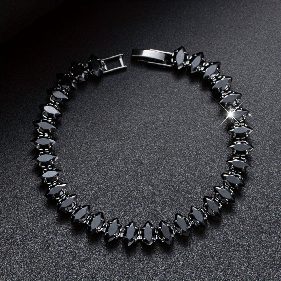 Bracelet en Onyx Déclaration Gothique