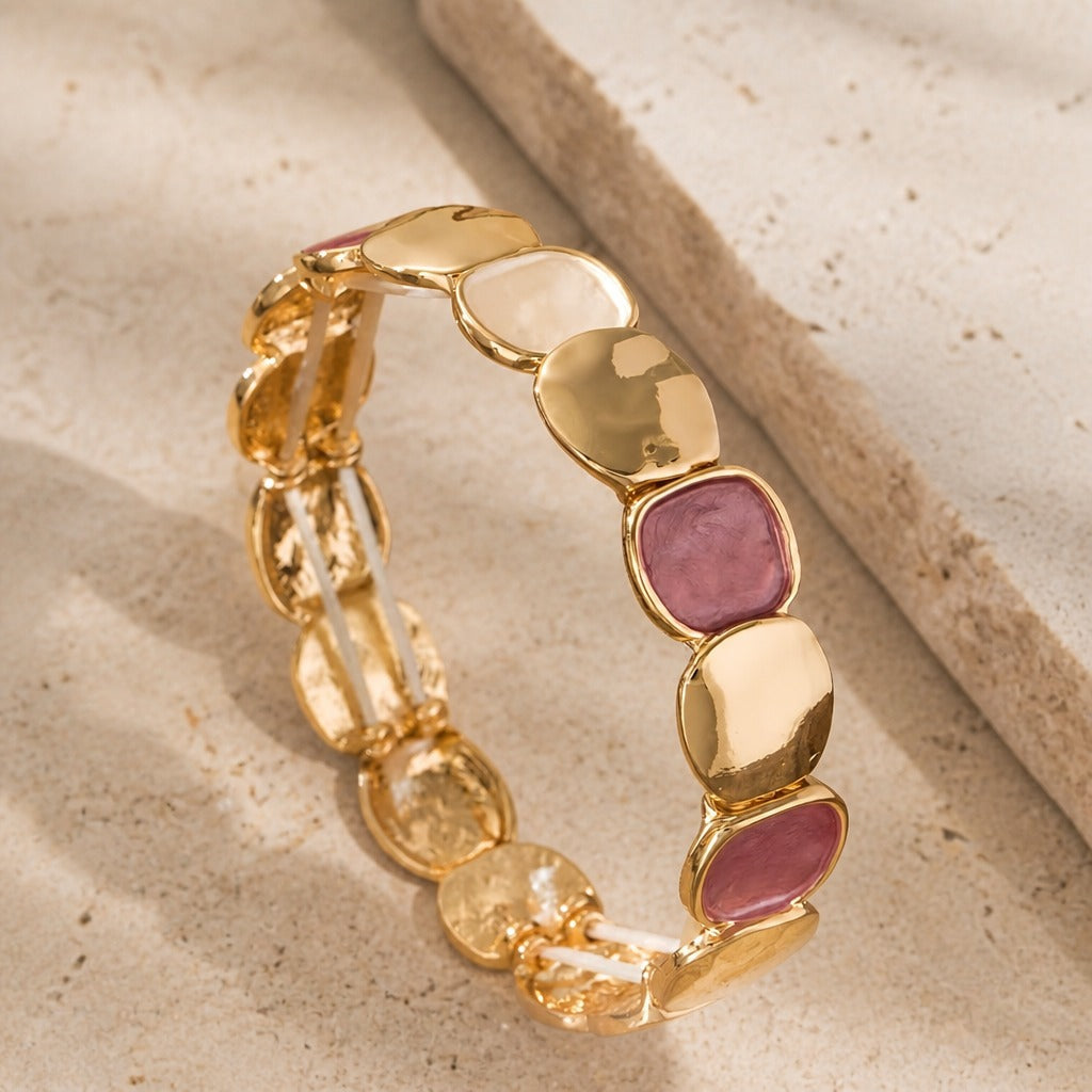 Bracelet Élastique en Or Fait Main