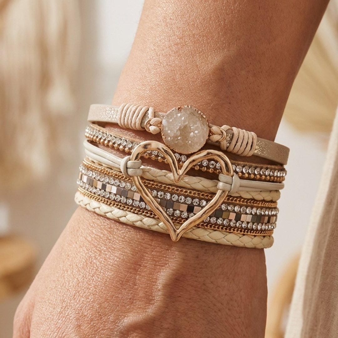 Bracelet bohème en cuir multi-couches