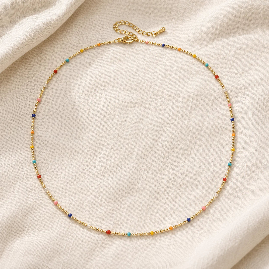 Collier Choker Délicat Éclat de Couleurs
