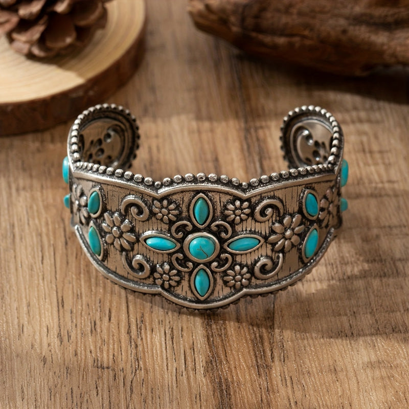 Bracelet Élégant en Turquoise Florale