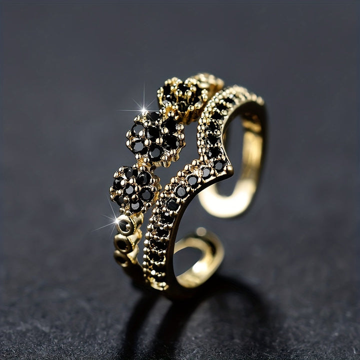 Bague de Luxe à Double Étage