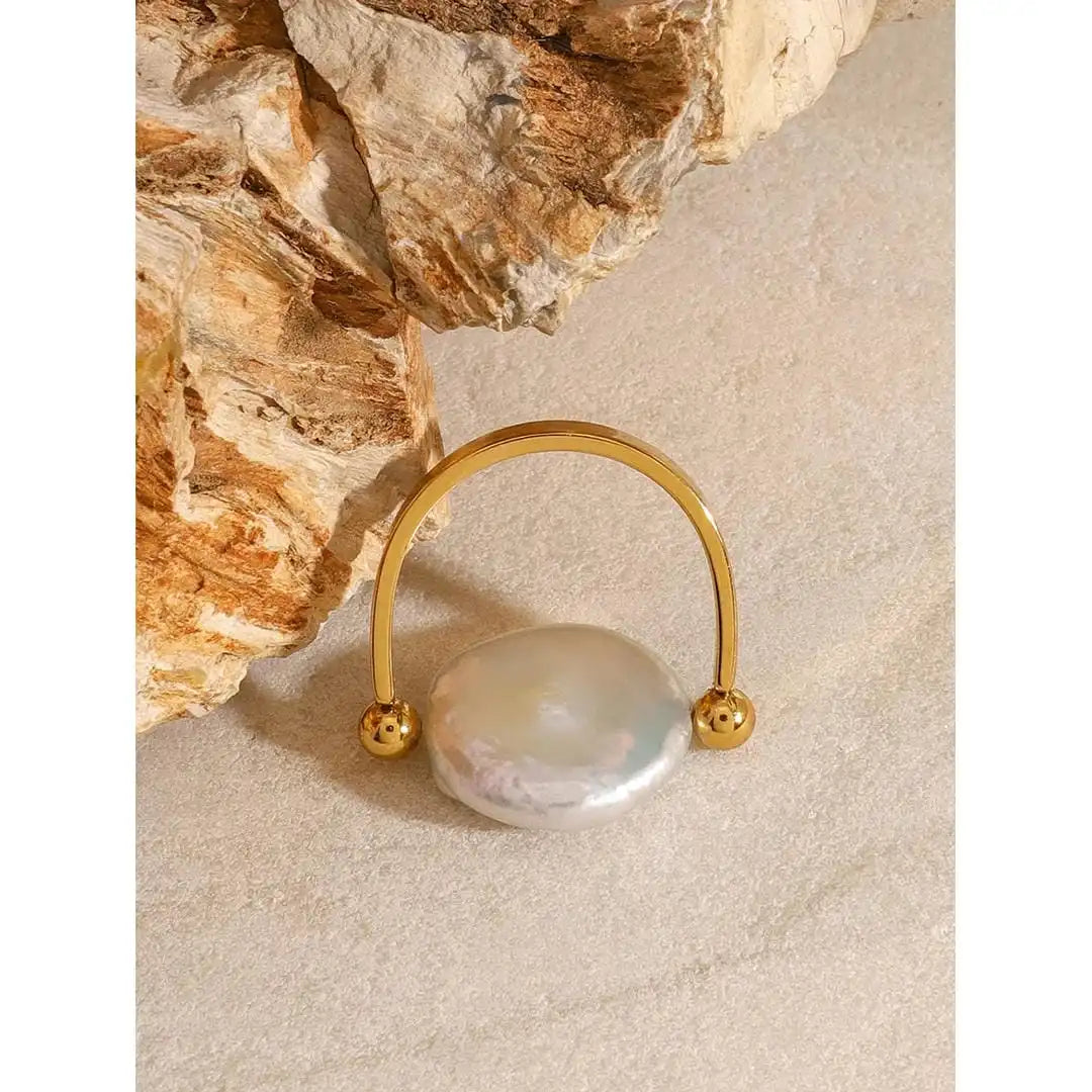 Bague en Perle à Anneau Ouvert