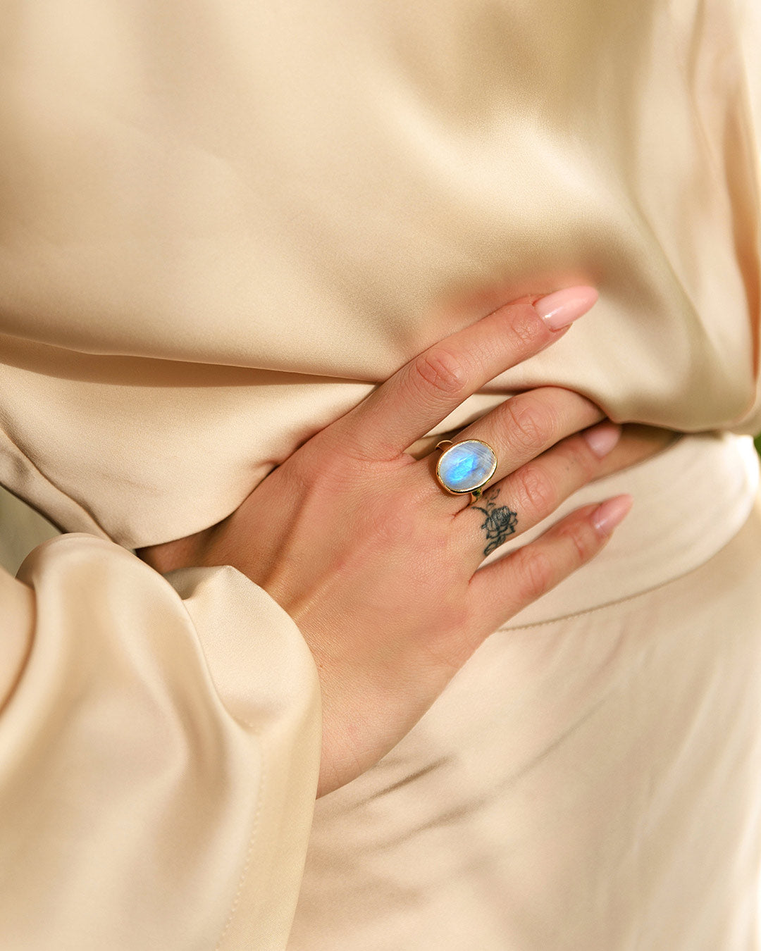Moonstone Ring Gold Plated
