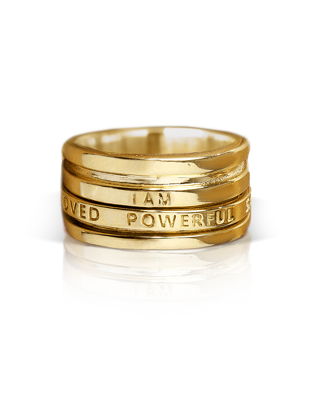 Fidget Ring with Empowering Engraving Gold Plated