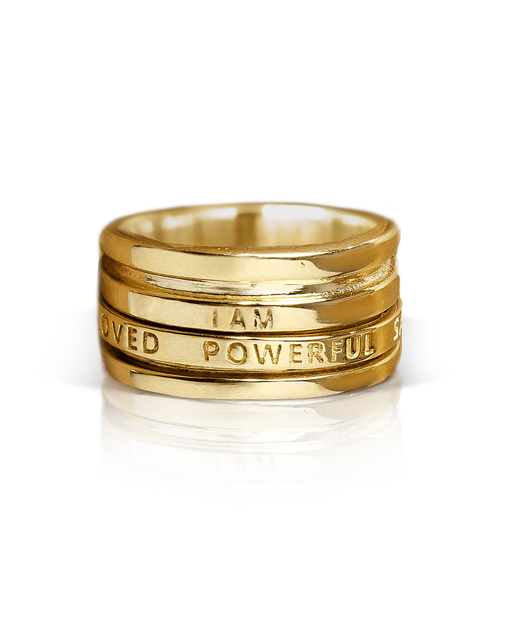 Fidget Ring with Empowering Engraving Gold Plated