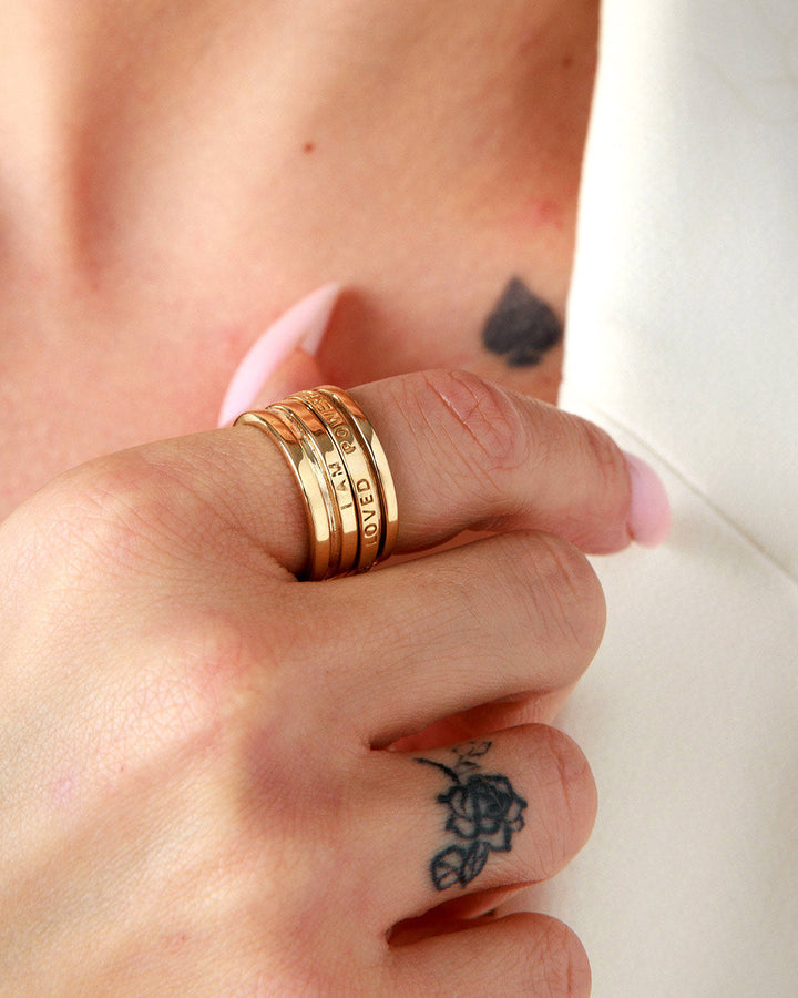 Fidget Ring with Empowering Engraving Gold Plated