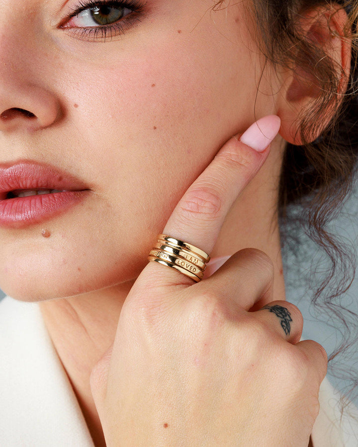 Fidget Ring with Empowering Engraving Gold Plated