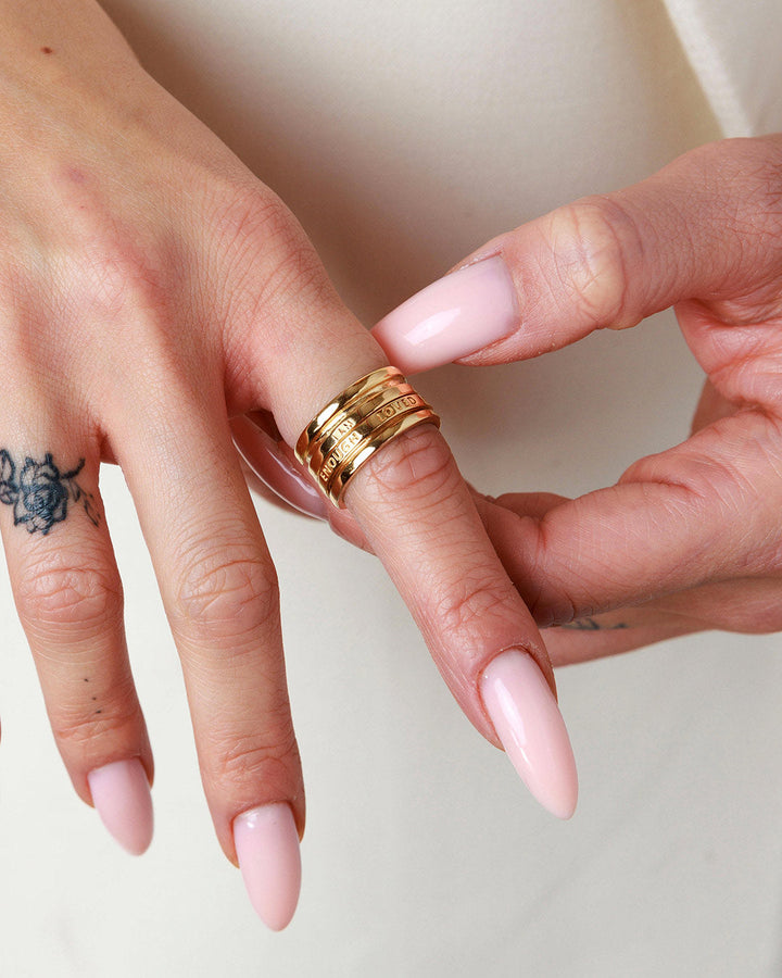 Fidget Ring with Empowering Engraving Gold Plated