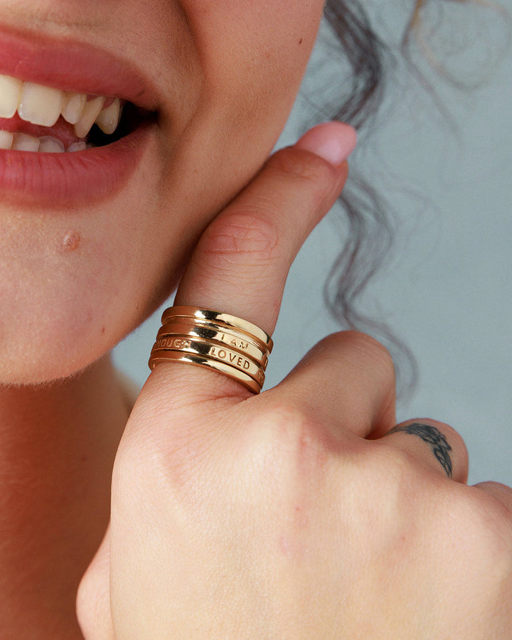 Fidget Ring with Empowering Engraving Gold Plated