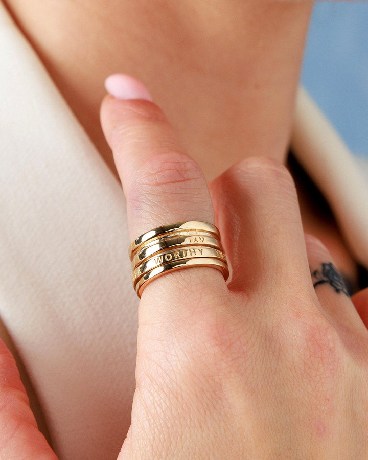 Fidget Ring with Empowering Engraving Gold Plated