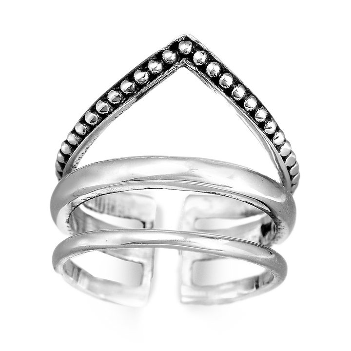Chevron Sterling Silver Ring - Ideal for Thumb