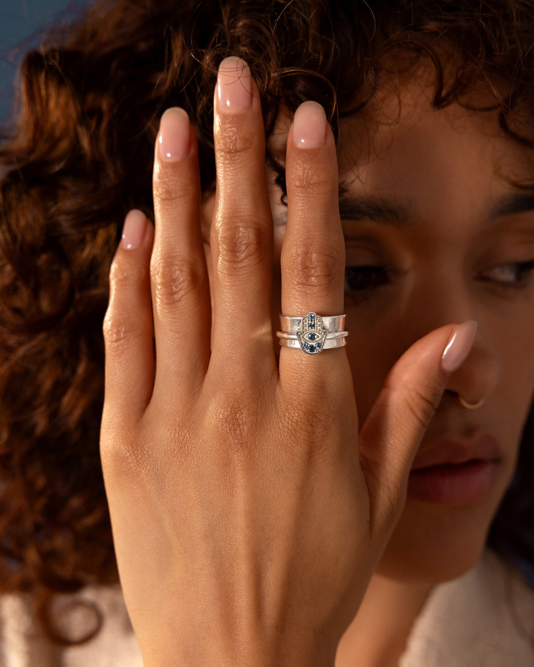 Hamsa London Blue Topaz Fidget Ring