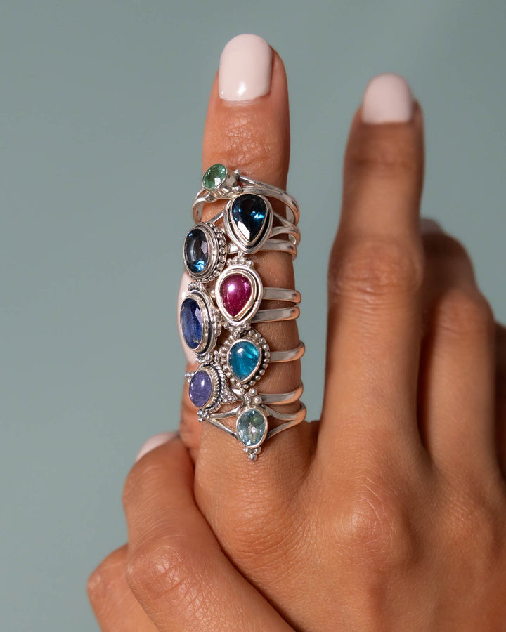 Teardrop Apatite Ring