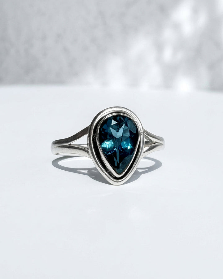 Teardrop London Blue Topaz Ring