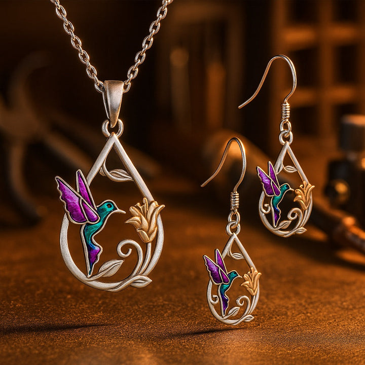 Magnifique Collier Colibri pour Femmes avec Boucles d&