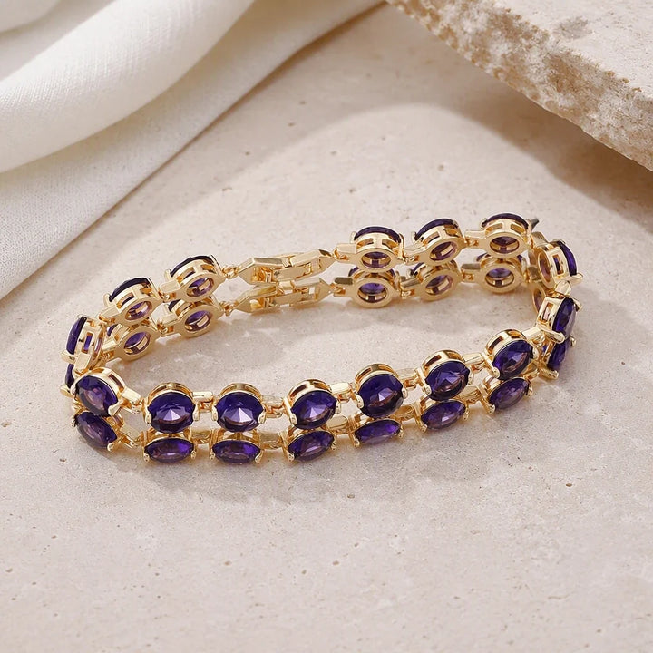 Bracelet en or avec améthystes