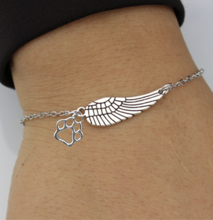 Bracelet commémoratif en argent avec aile d&