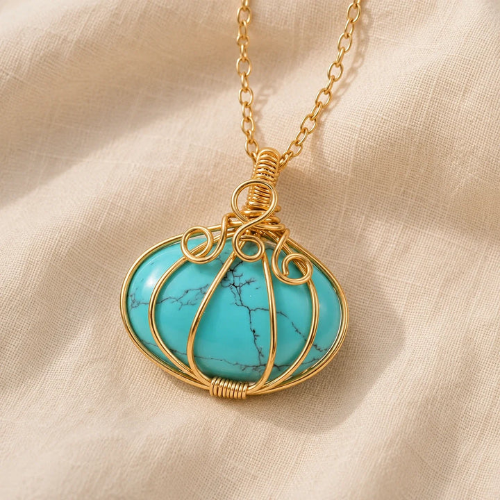 Collier Doré Sirène Antique avec Pendentif Fait Main
