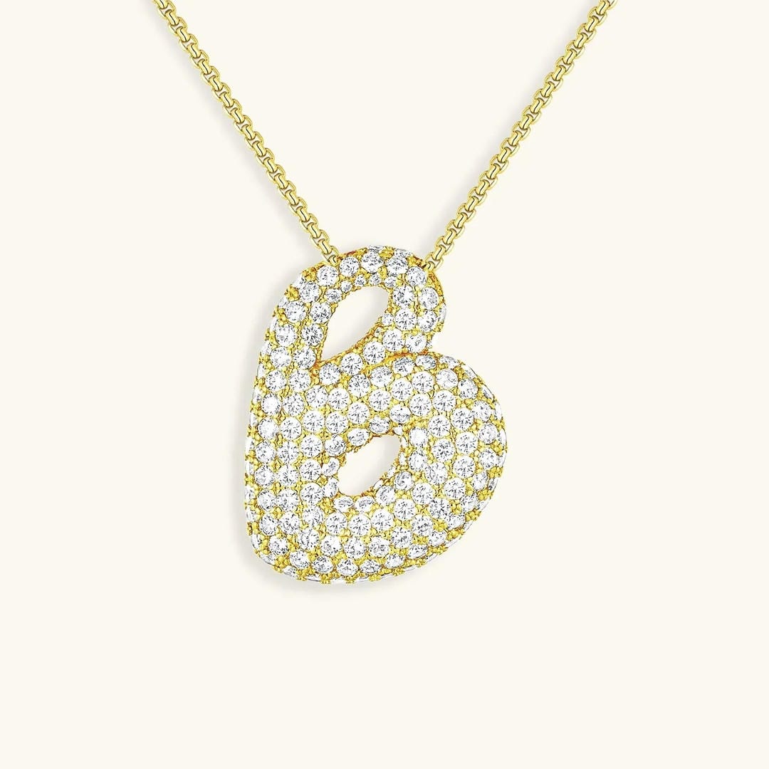 Collier Initial en Cristaux Boules