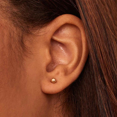 Brigitte Gold Ball Stud Earrings