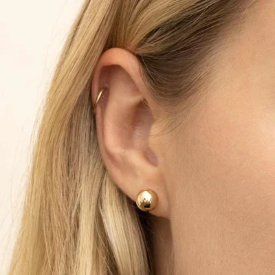 Brigitte Gold Ball Stud Earrings