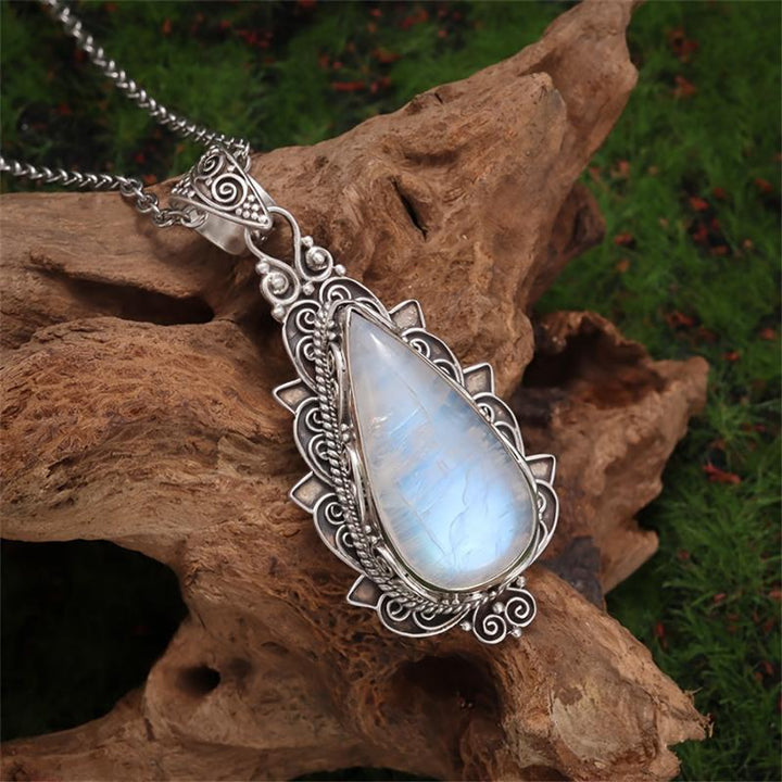 Collier Pendentif Vintage en Pierre de Lune