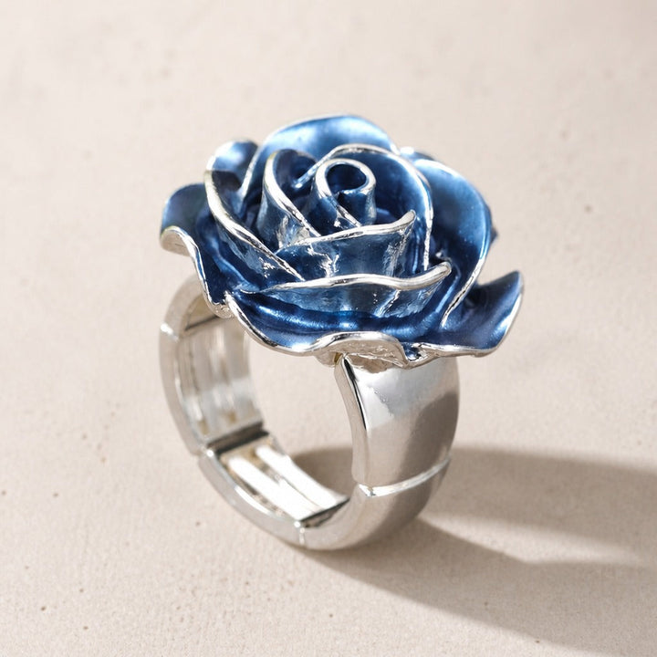 Bague en Argent Fleurie Bleue