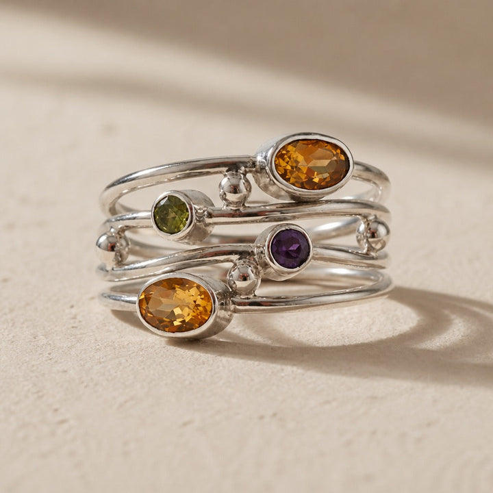 Bague en zirconium filigrane bohème