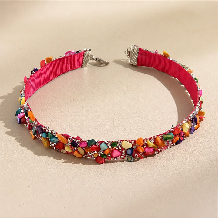Collier Choker en Pierre Écrasée Bohème