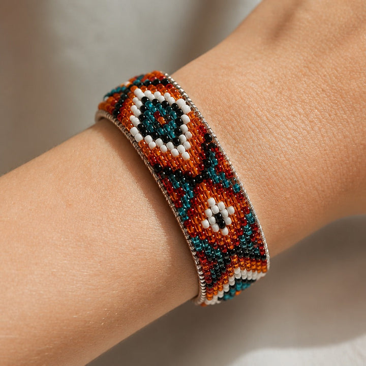 Bracelet géométrique en perles fait main