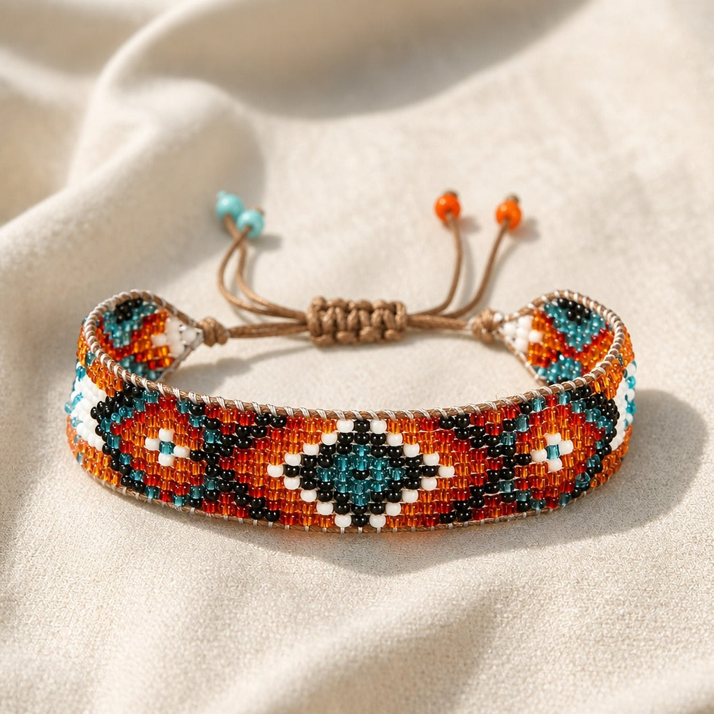 Bracelet géométrique en perles fait main