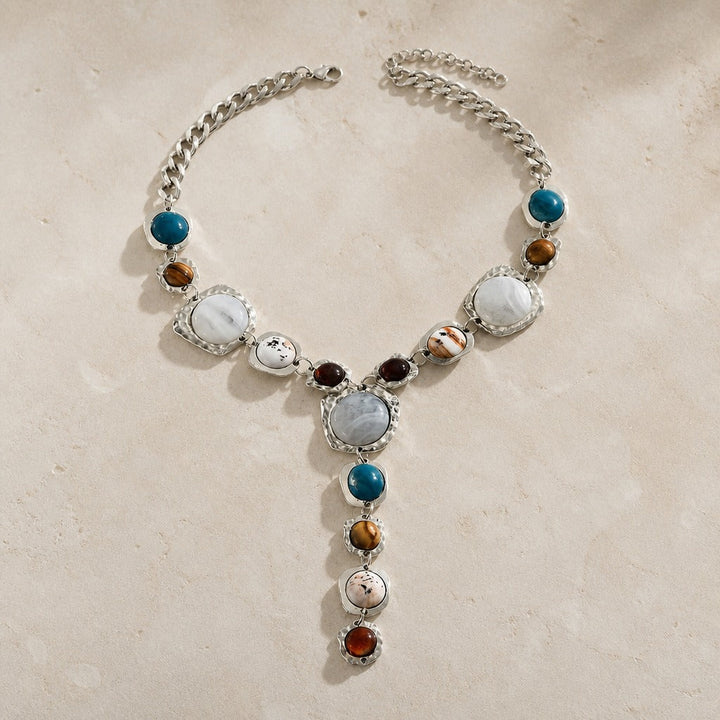 Collier Boho en Pierre Géométrique
