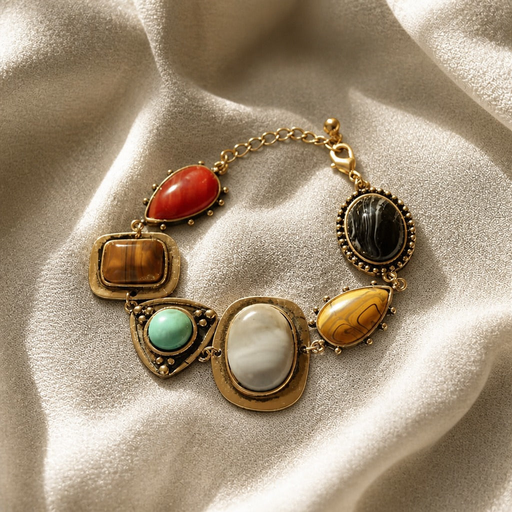 Bracelet en Pierre Bohème Doré