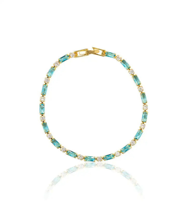 Bracelet en Zircon Doré et Turquoise