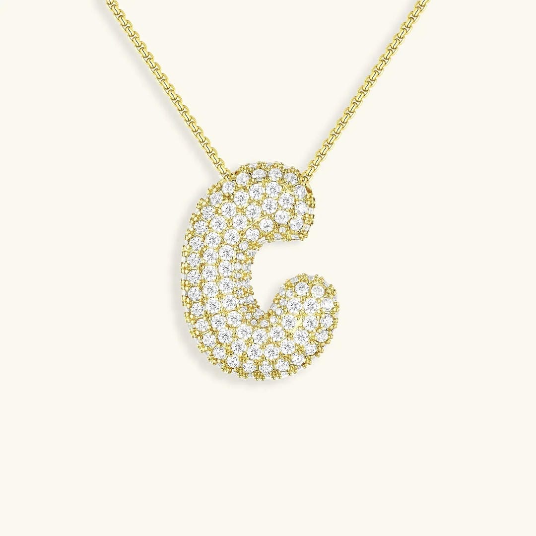 Collier Initial en Cristaux Boules