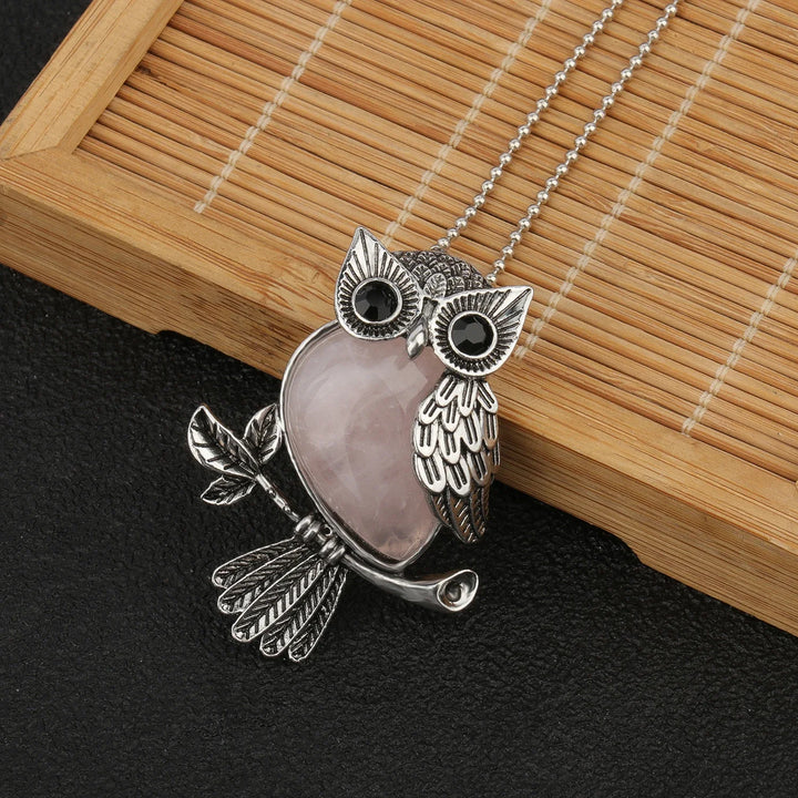 Pendentif en cristal de chouette sage