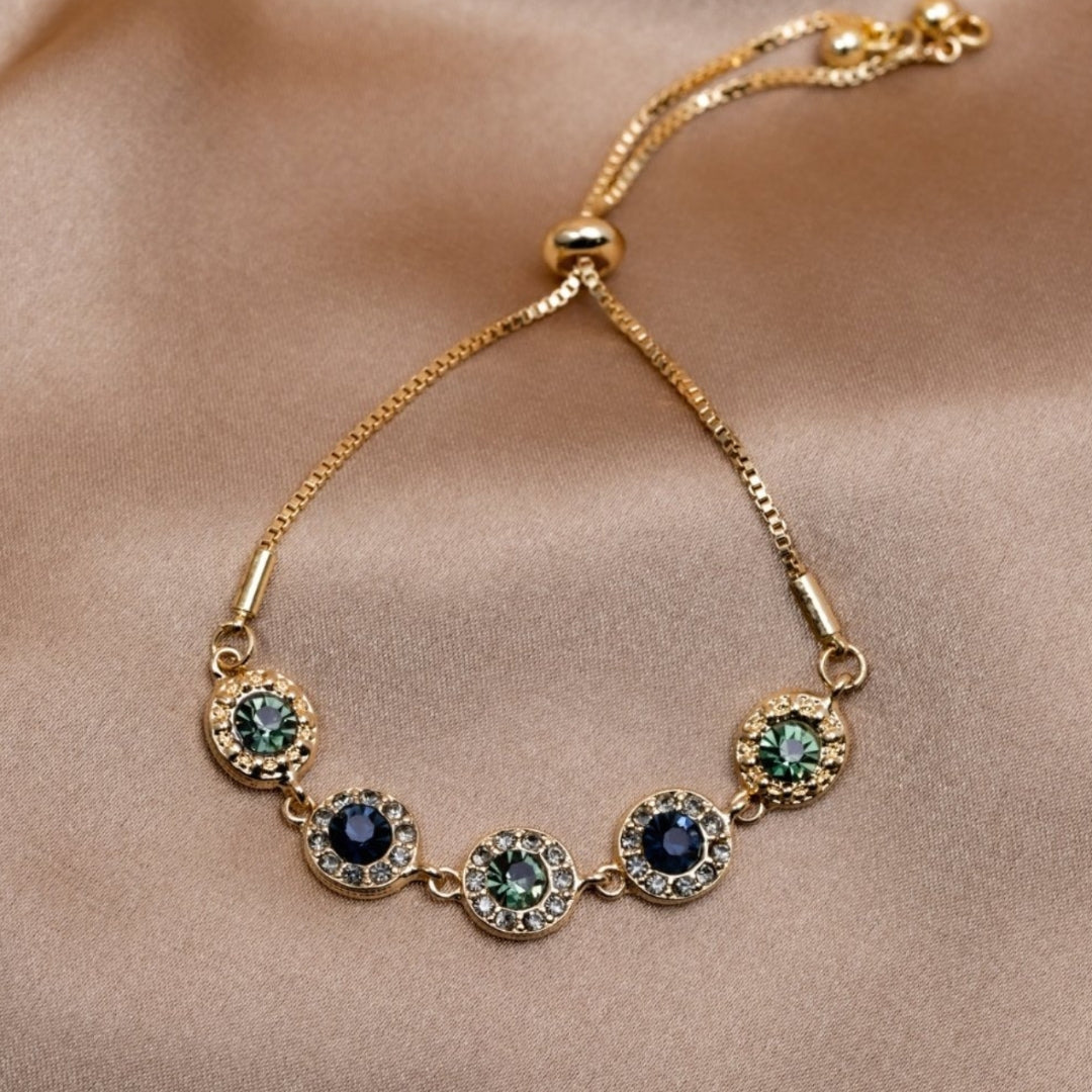 Bracelet ajustable en zirconium doré