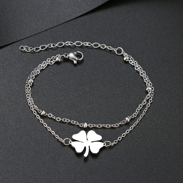 Bracelet en Or et Argent Trèfle
