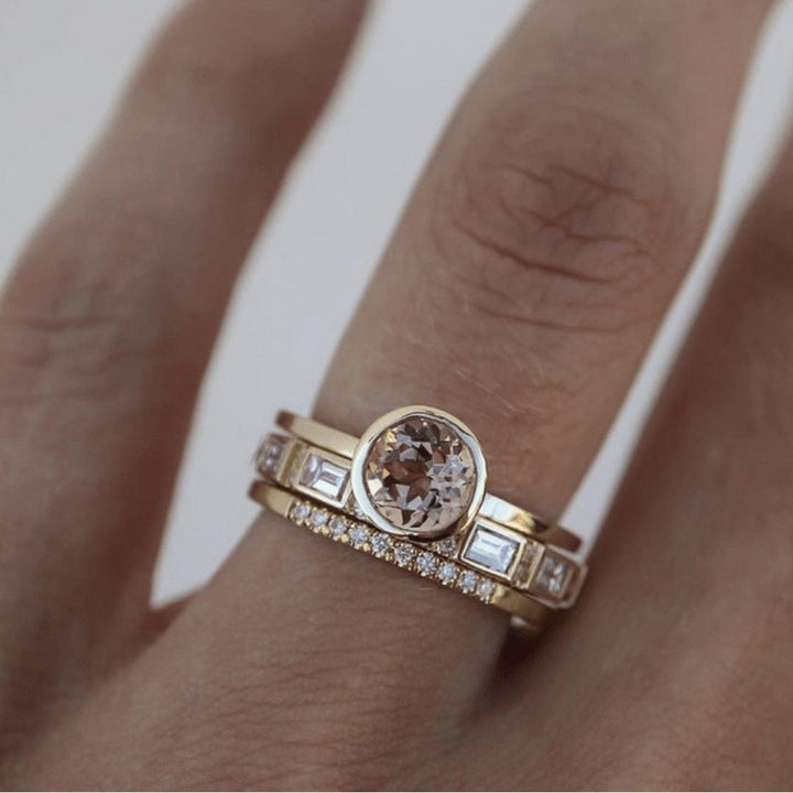 Bague Vintage en Zircon Cubique Doré