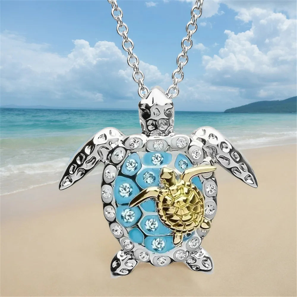 Pendentif Tortue de Mer en Argent Vintage