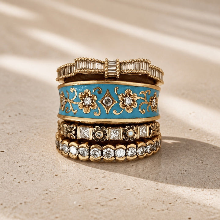 Ensemble de Bagues en Zircon cubique Sculpté