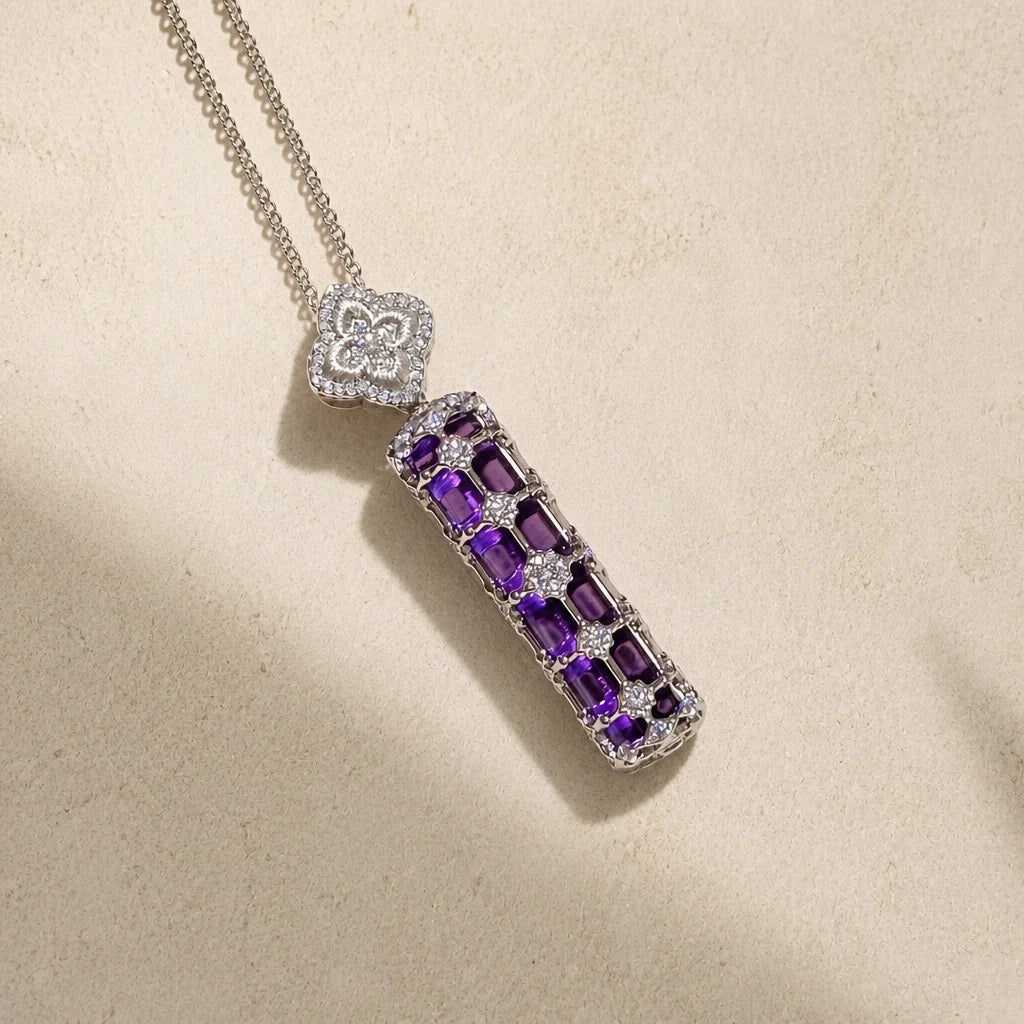 Collier Pendentif Bar en Channel