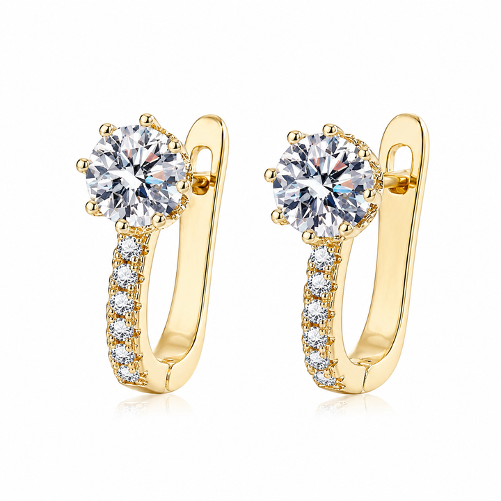 Chanelle Channel-Set Huggie Earrings