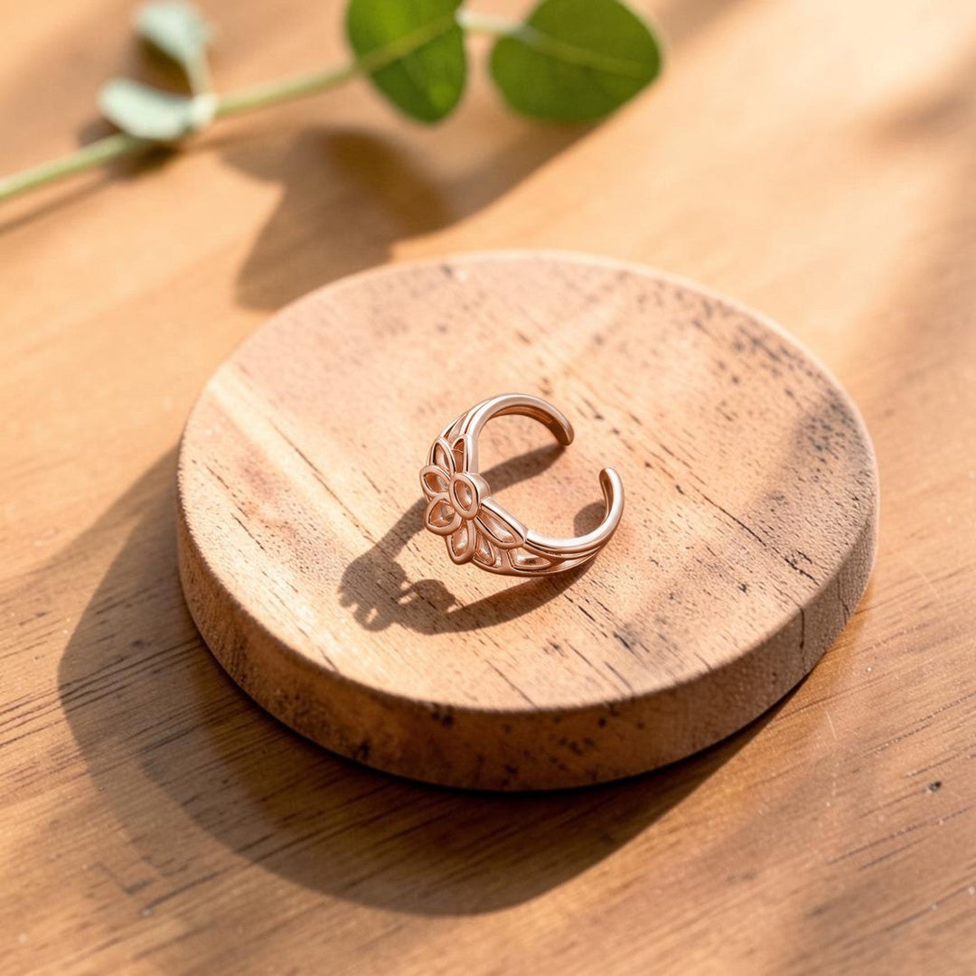 Bague de pied en cuivre Petal d&
