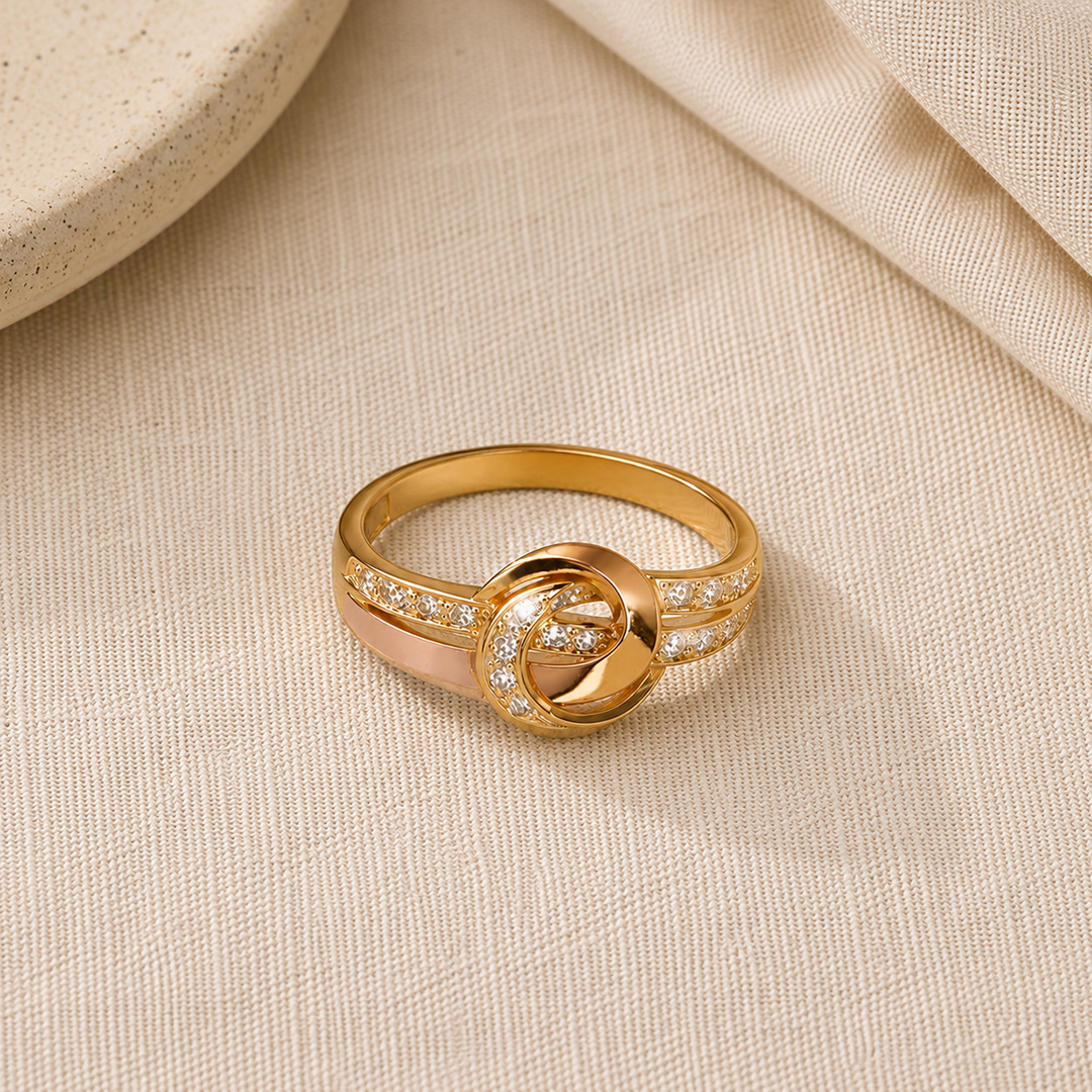 Bague en cristal doré Infini