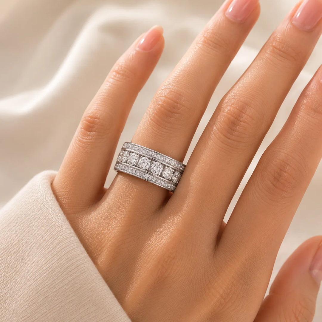 Bague Chunky en Zirconium Pavé
