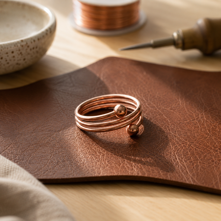 Bague en cuivre Pebble