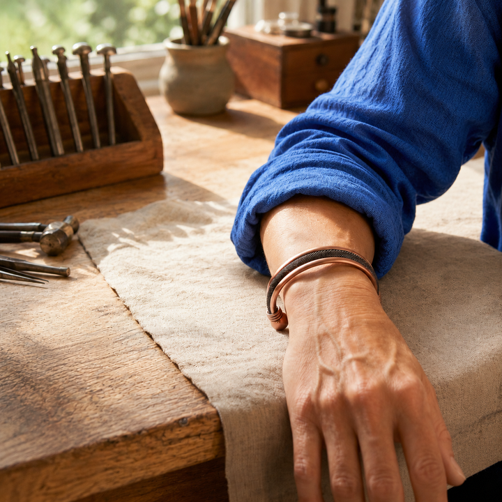Bracelet en cuivre en forme de colline